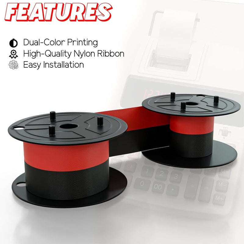 NATIKON Calculator Ribbons Compatible with Canon MP21DX / MP-21DX – 6-Pack Black & Red Ink - Image 5